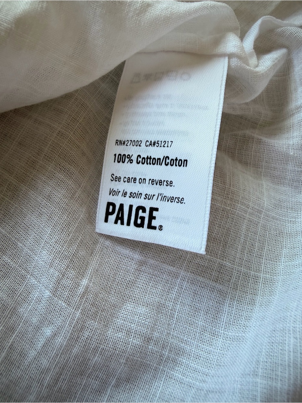 PAIGE White 100% Cotton Ruffle Pintuck Lace Trim Button Front Blouse Top Sz L - Picture 4 of 7